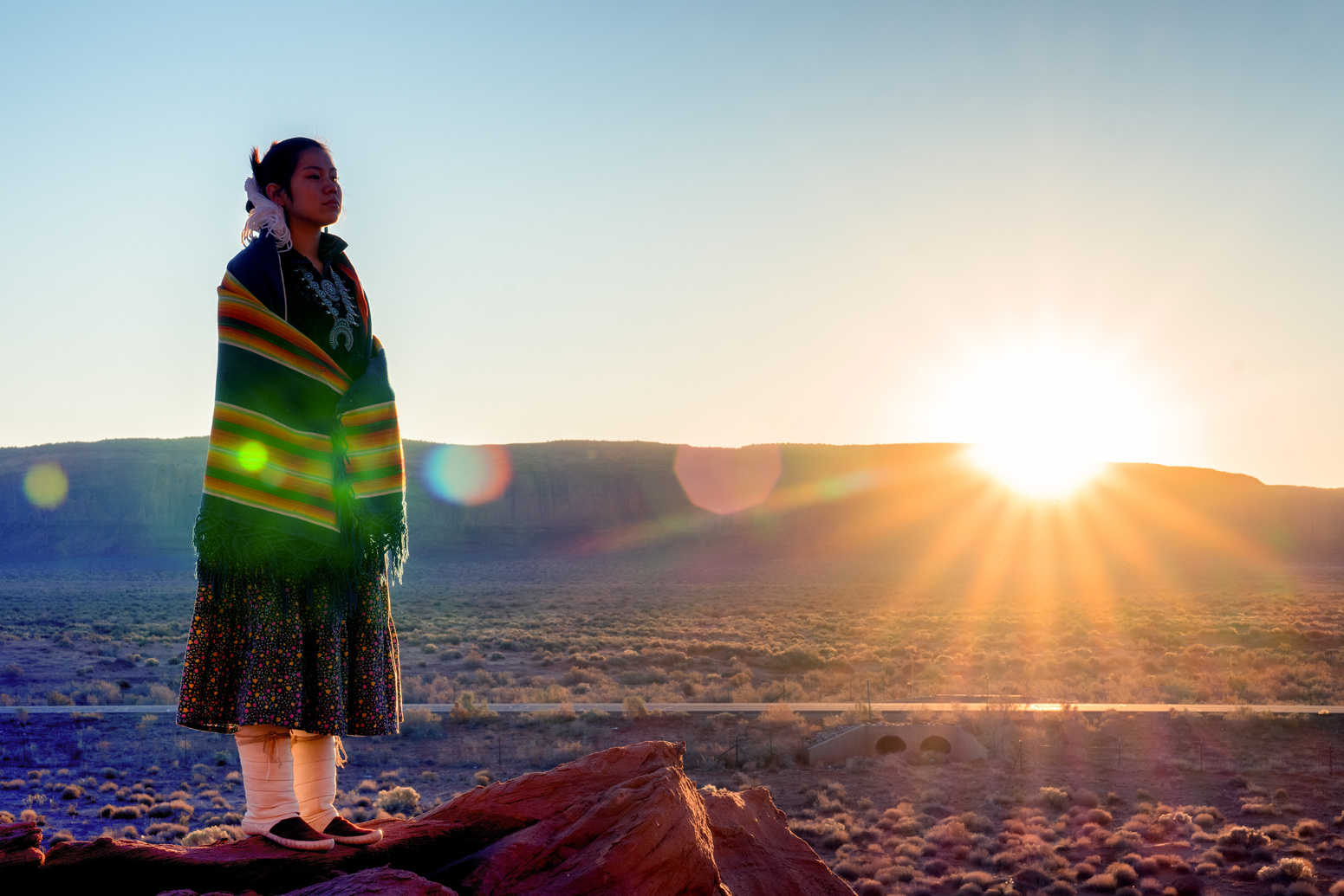 Navajo Native American Teenage Girl Outdoor Portrait