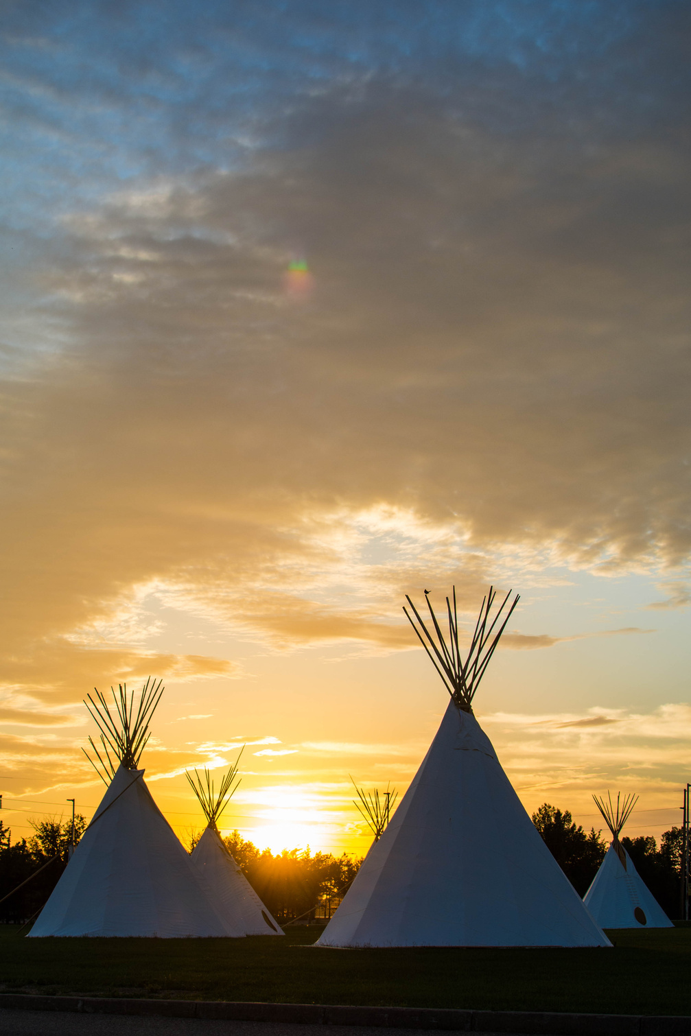 Native American Teepee On the Prairie at Sunset